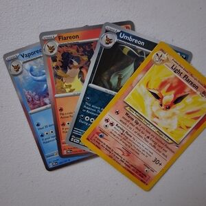 Pokemon Trading Cards - Blue, Orange, Black, Yellow